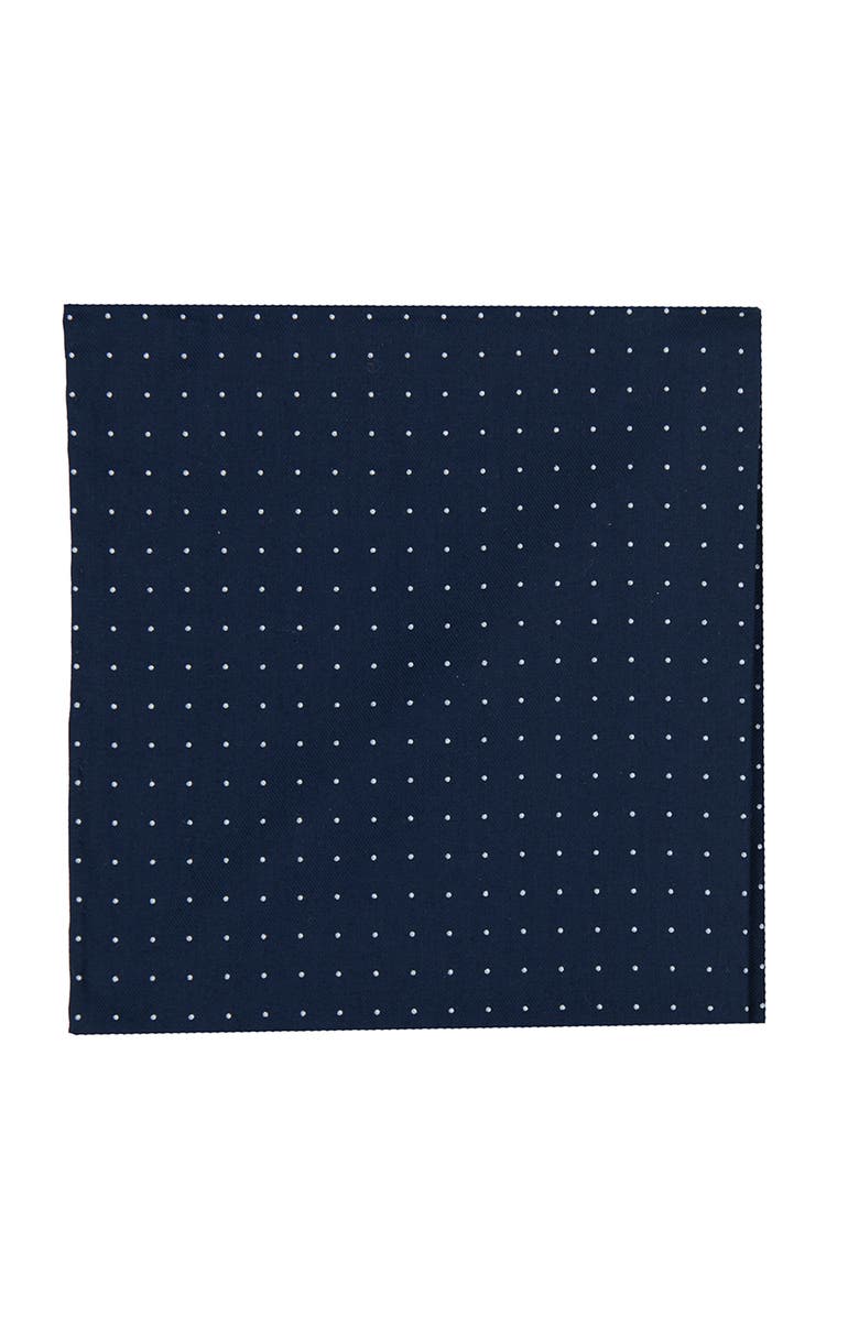 Brooklyn Brigade Men's Dot Cotton Pocket Square, Main, color, Navy