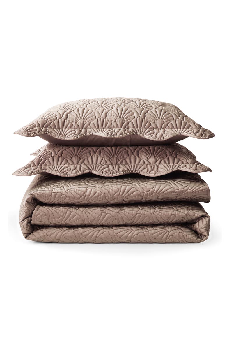Deco Shells Quilt & Shams Set, Main, color, TAN OAK