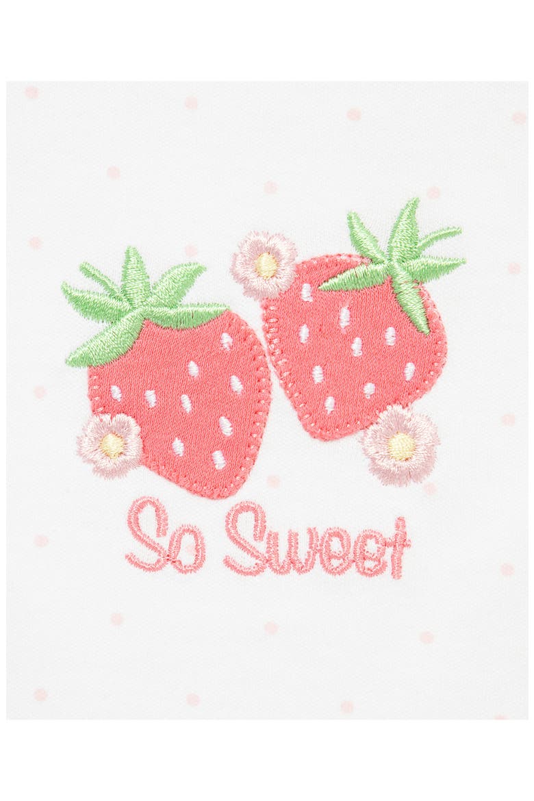 Strawberry Bodysuit, Skirted Leggings & Headband Set, Alternate, color, PINK