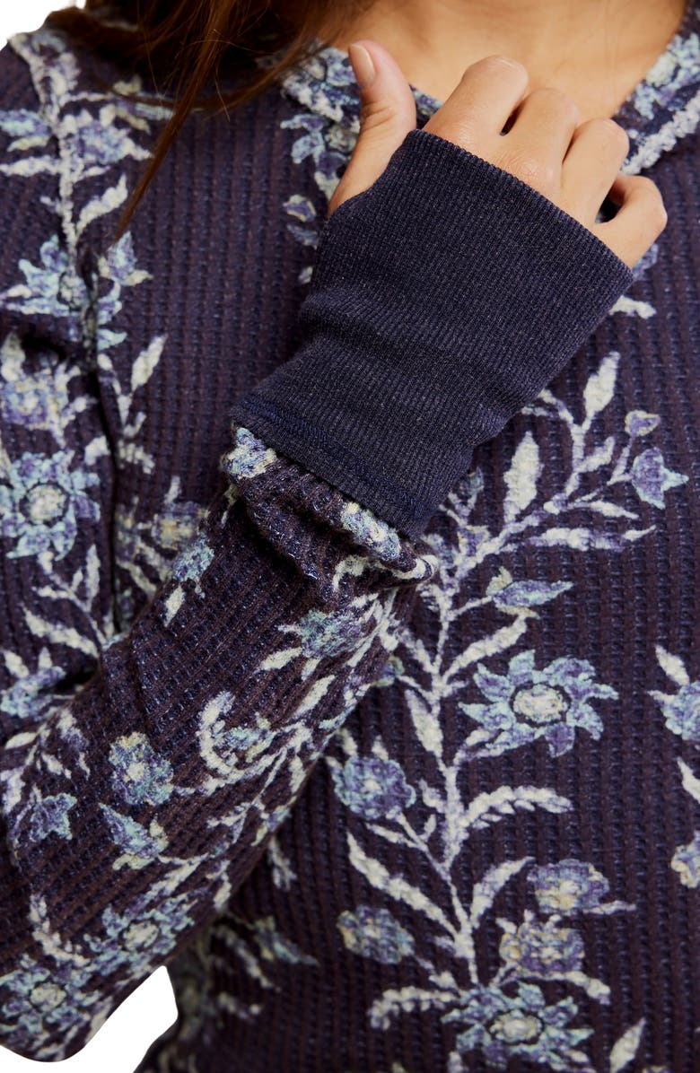 Free People Pretty Little Thermal Stitch Top, Alternate, color, Blue Combo - Folk Vi