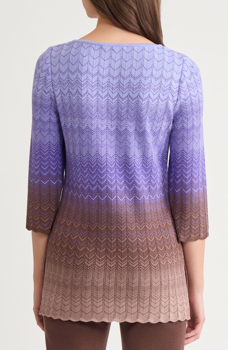 Misook Ombré Pointelle Sweater, Alternate, color, Purple Multi