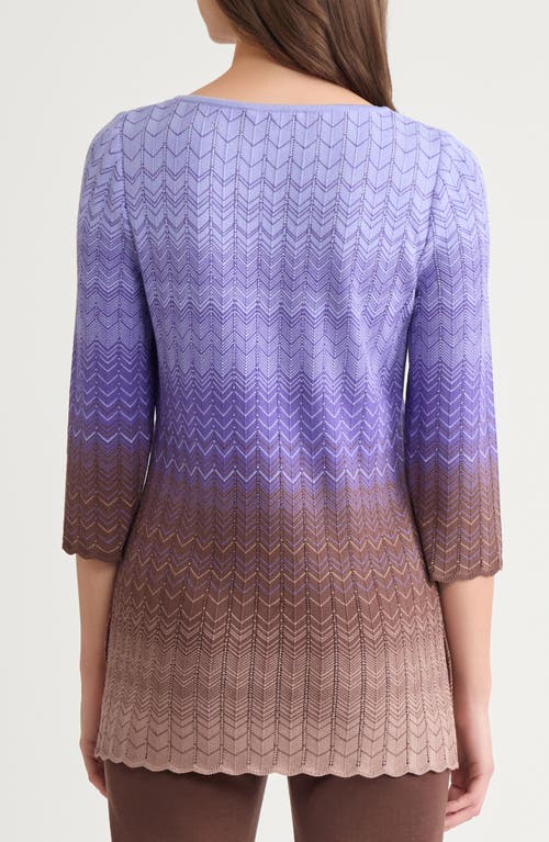Misook Ombré Pointelle Sweater In Purple
