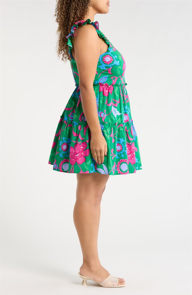 SUGARLIPS Cabina Floral Ruffle Tiered Cotton Mini Sundress, Alternate, color, Cabina
