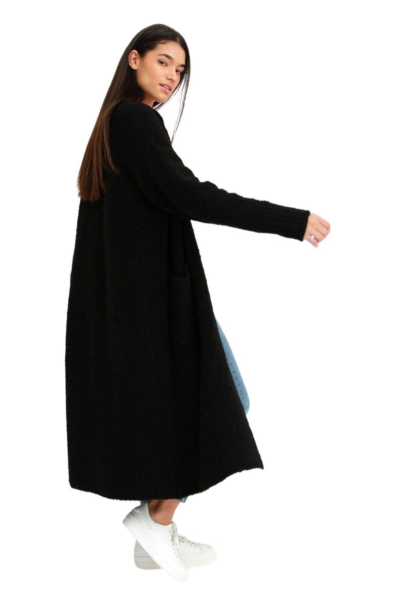 Belle & Bloom Born To Run Sustainable Sweater Coat, Alternate, color, Black