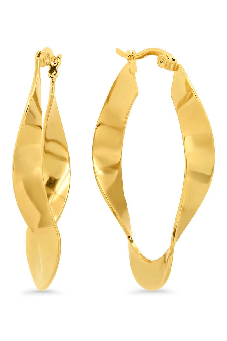 Twisted Hoop Earrings, Main, color, YELLOW