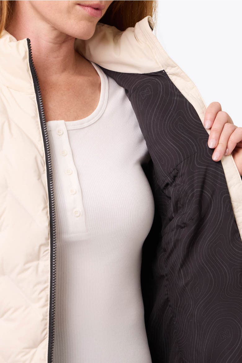 Aria Natural Down Hybrid Heated Jacket, Alternate, color, Black/Cream