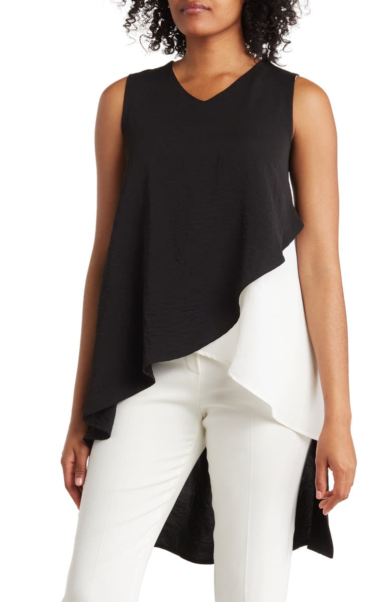 PATRIZIA LUCA Crossover Sleeveless High-Low Tunic Top, Main, color, 