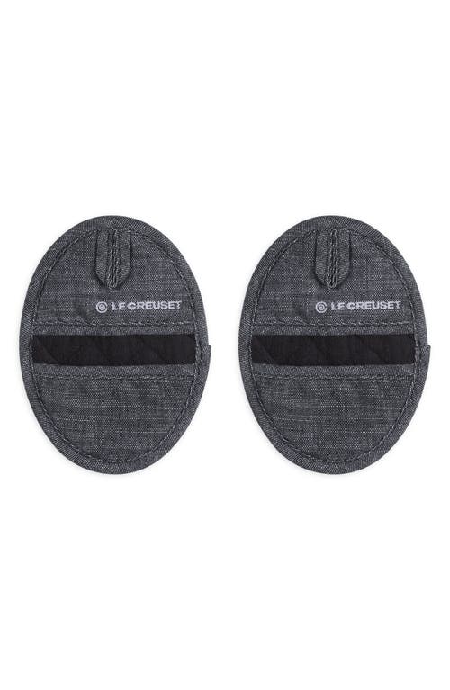 Le Creuset Set Of 2 Mini Oven Mitts In Noir