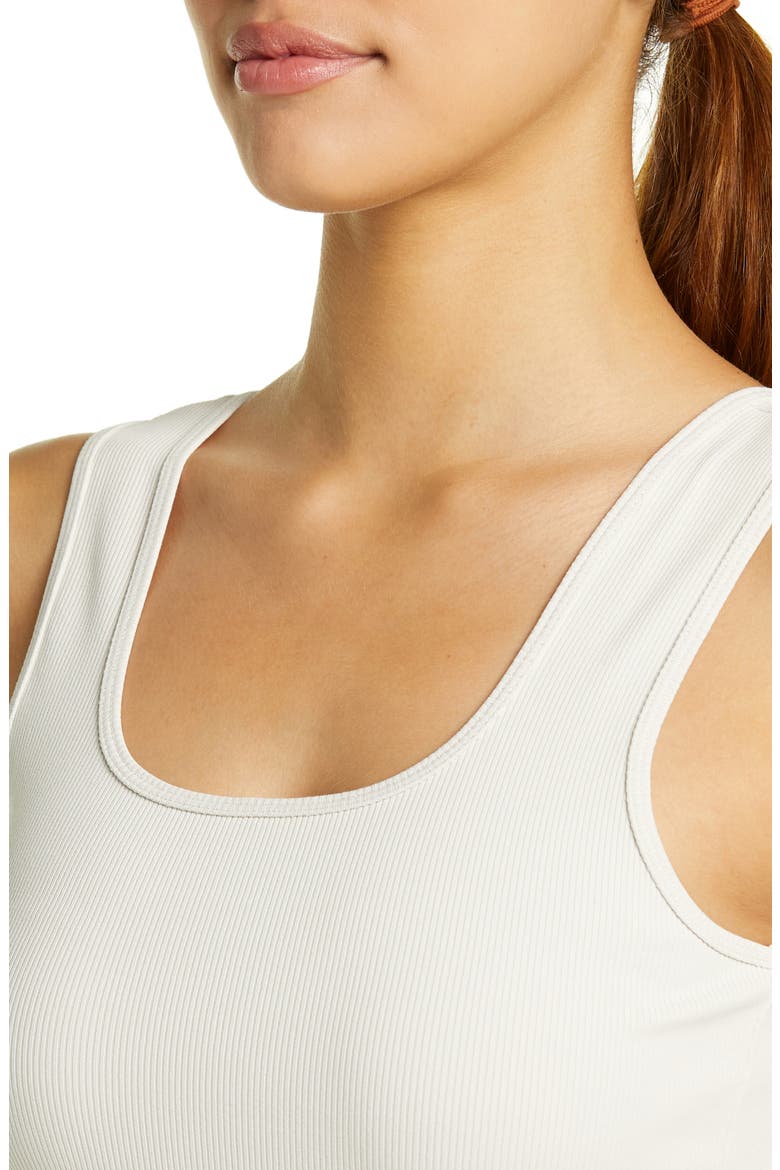 Live In Square Neck Rib Stretch Recycled Polyester Tank, Alternate, color, BEIGE PUMICE