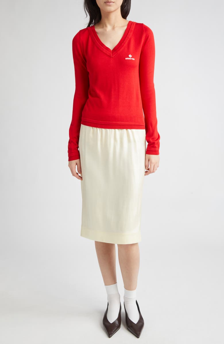 Shushu/Tong Logo Stitch Silk Sweater, Alternate, color, 