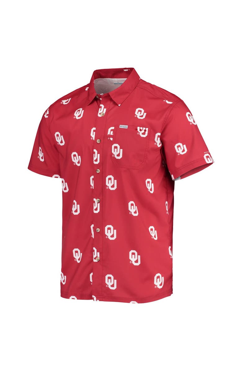 Columbia Men's Columbia Crimson Oklahoma Sooners Super Slack Tide Omni-Shade Button-Up Shirt, Alternate, color, Crimson