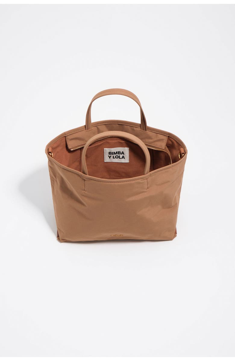 Bimba y Lola Medium Gabardine Shopper Bag, Alternate, color, Cinnamon