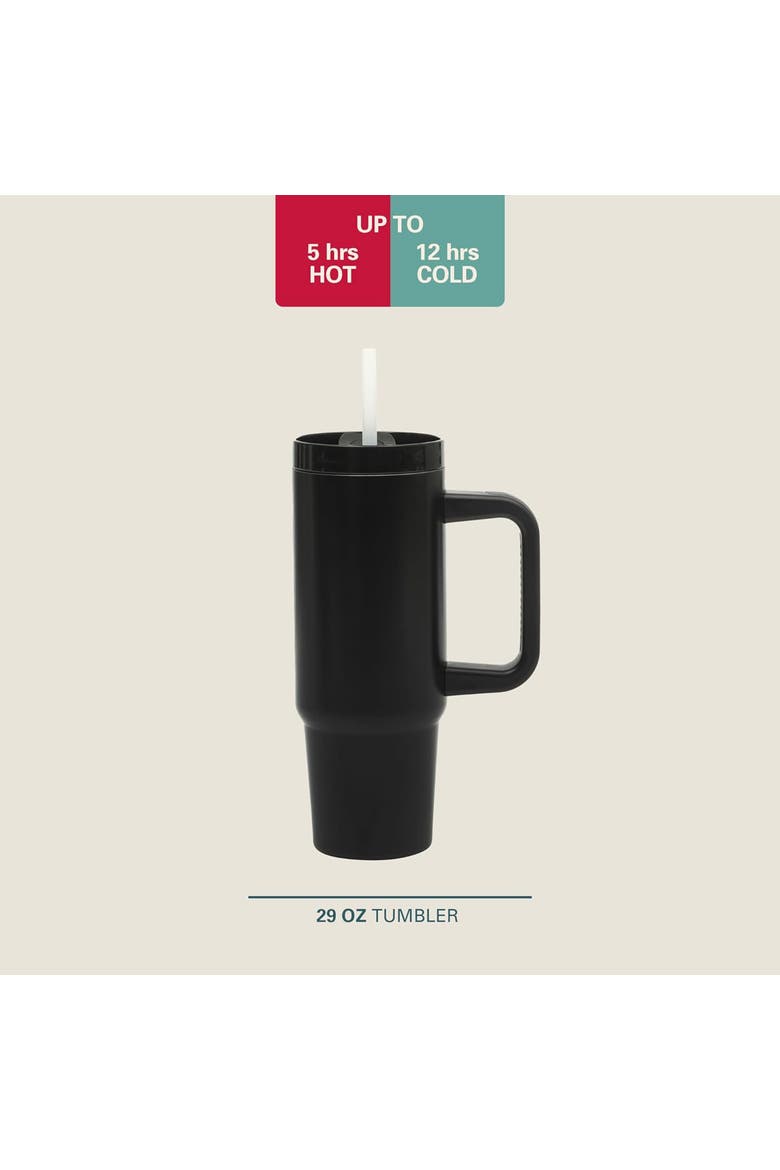 29oz Stainless Steel Thermal Tumbler with Handle, Alternate, color, Black