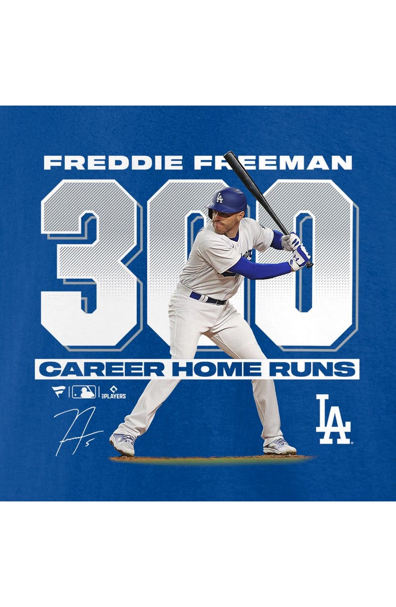FANATICS Men's Fanatics Branded Freddie Freeman Royal Los Angeles Dodgers 300 Career Home Runs T-Shirt, Alternate, color, Royal