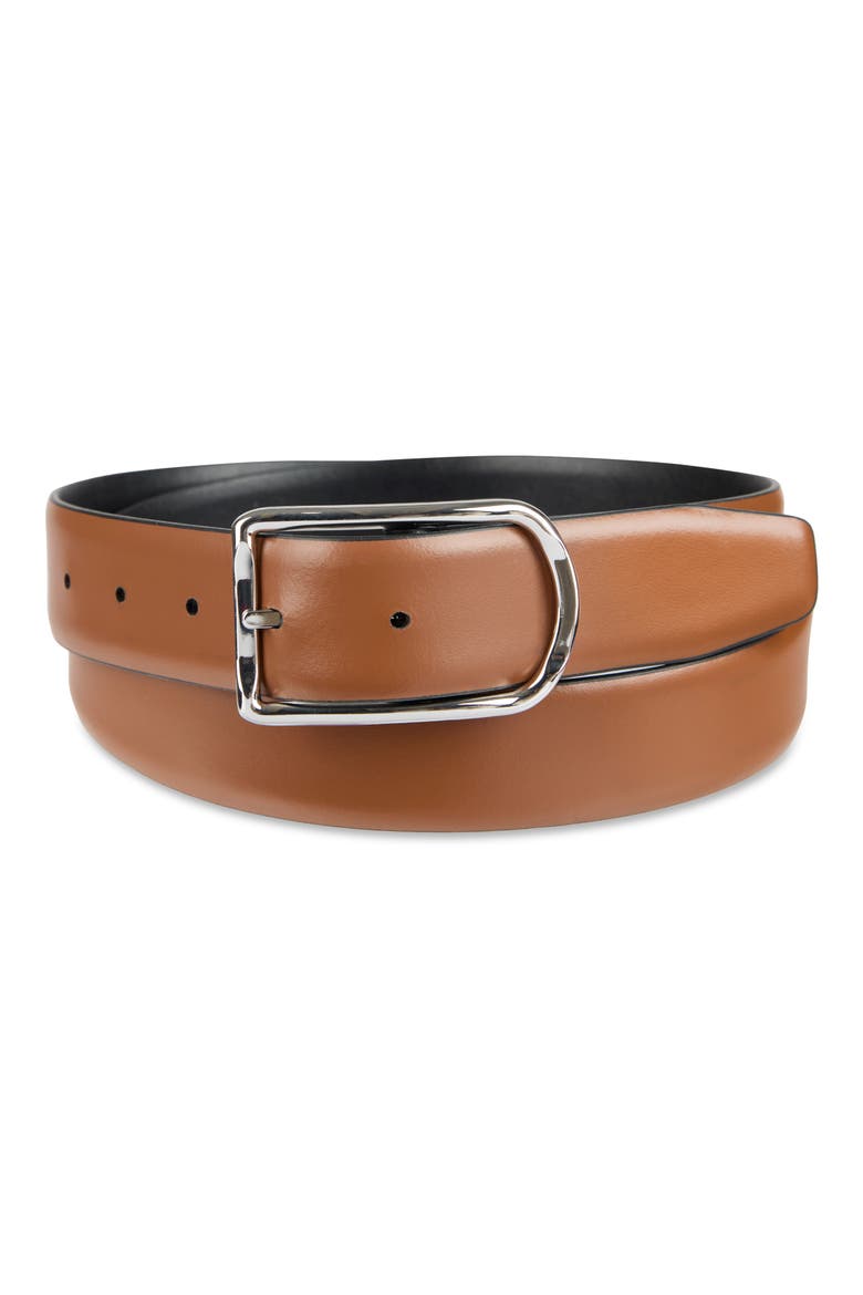 Black & Tan Reversible Leather Belt, Alternate, color, BLACK/ TAN
