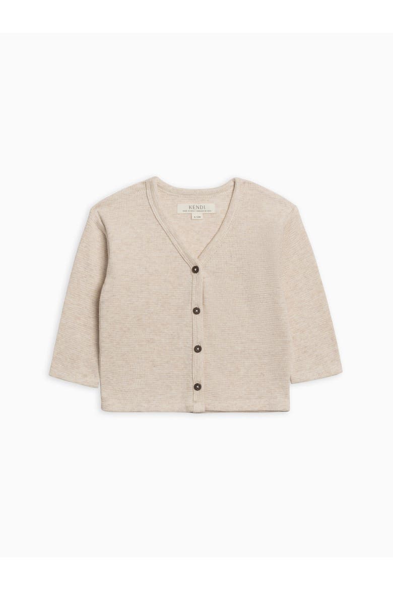 Wells Waffle Knit Button Cardigan, Main, color, Heather Oat