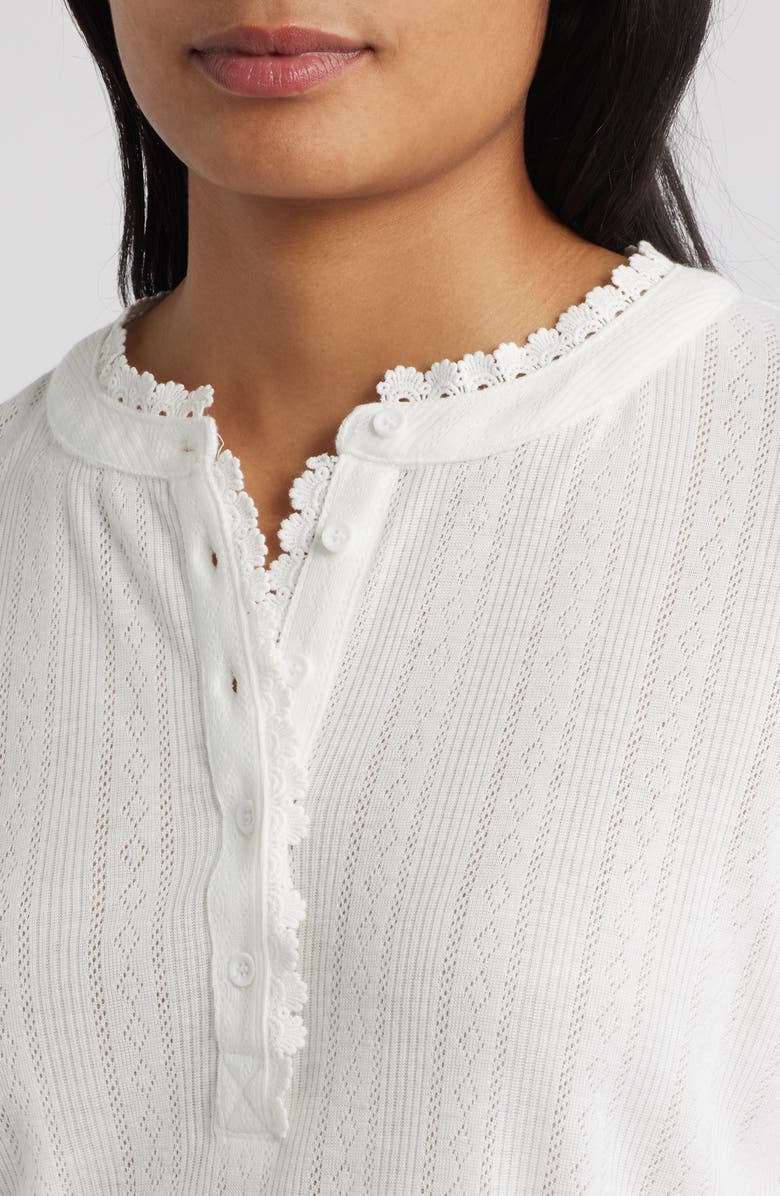 GIBSONLOOK Ava Lace Henley Top, Alternate, color, White