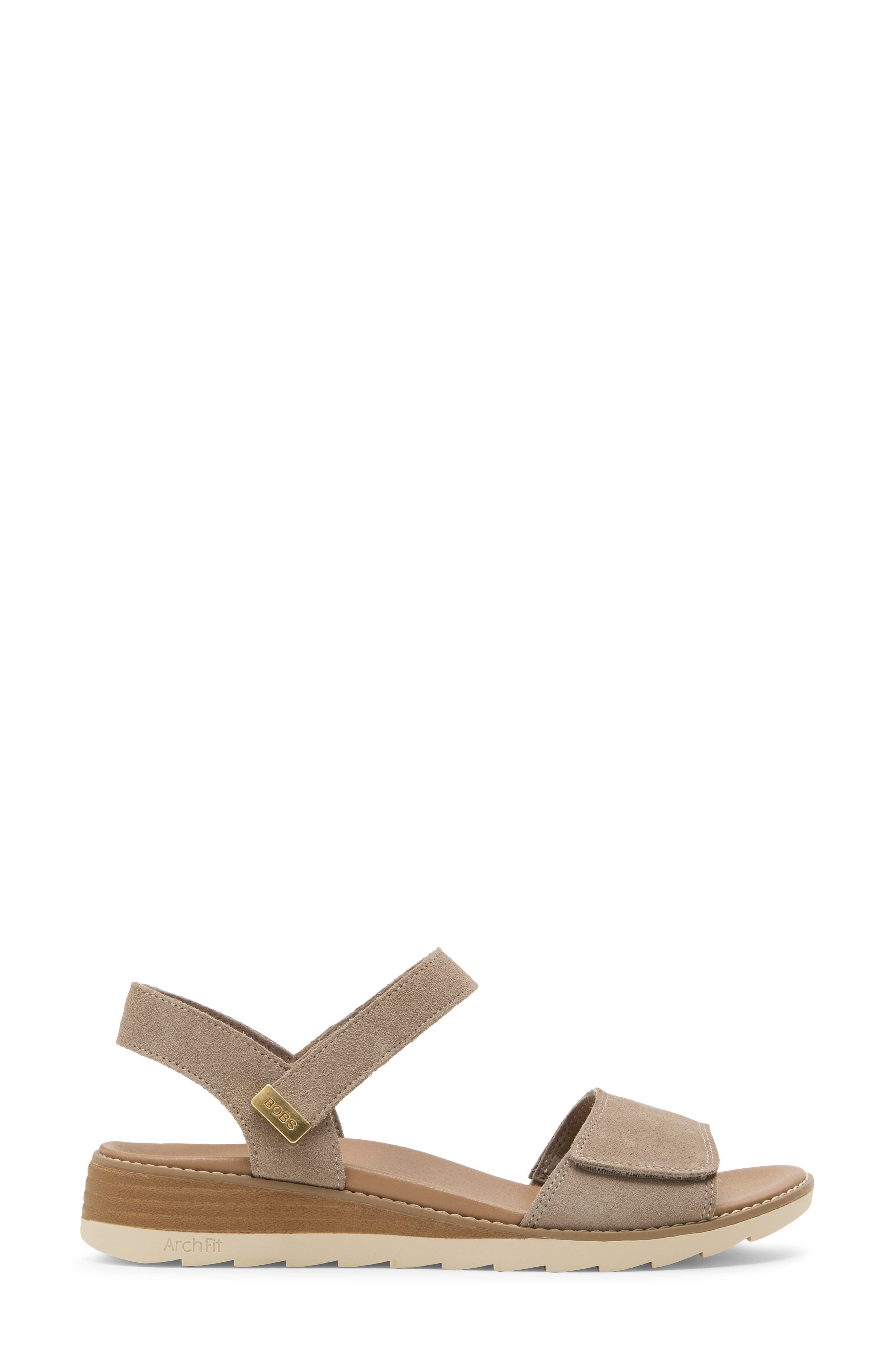 Oasis Daisy St Leather Wedge Sandal, Alternate, color, TAUPE