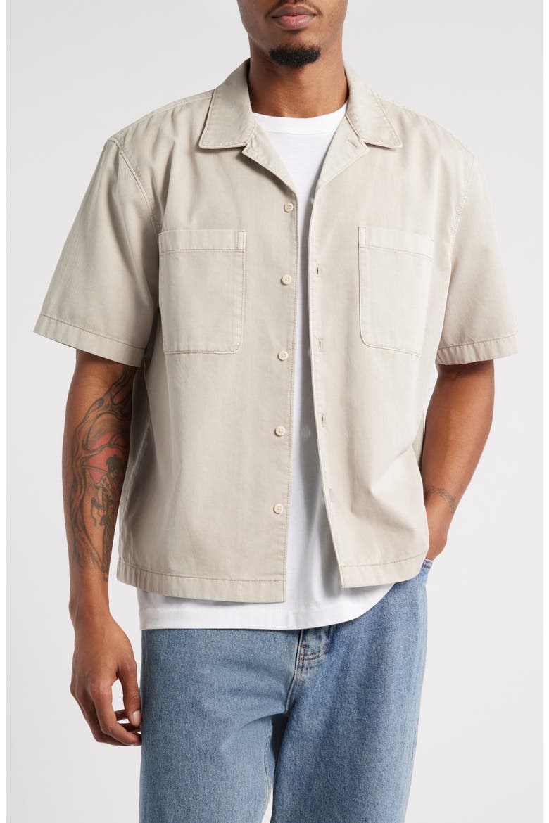 Short Sleeve Mechanic Shirt, Main, color, GREY OWL