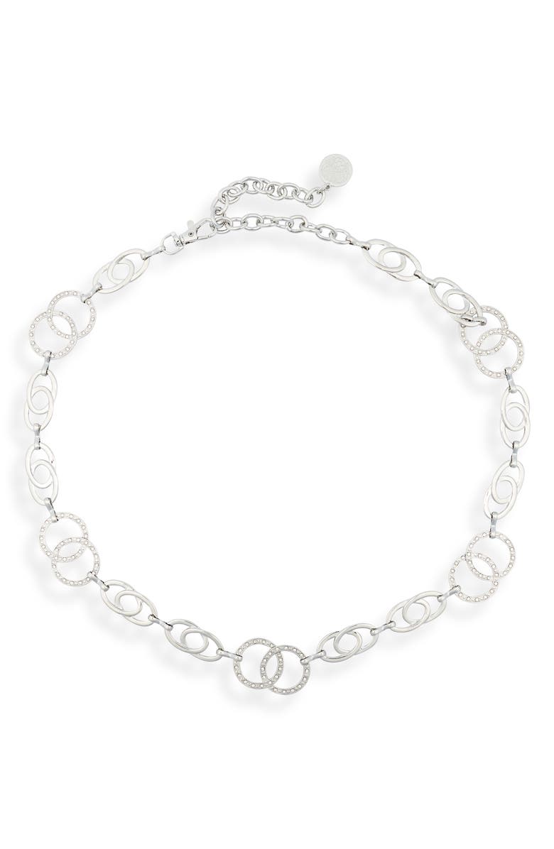 Vince Camuto Double Circle Chain Link Belt, Main, color, Silver