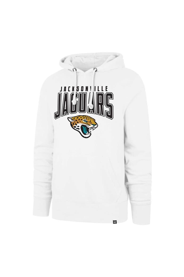 Men's '47 White Jacksonville Jaguars Elements Arch Headline Pullover Hoodie, Alternate, color, White