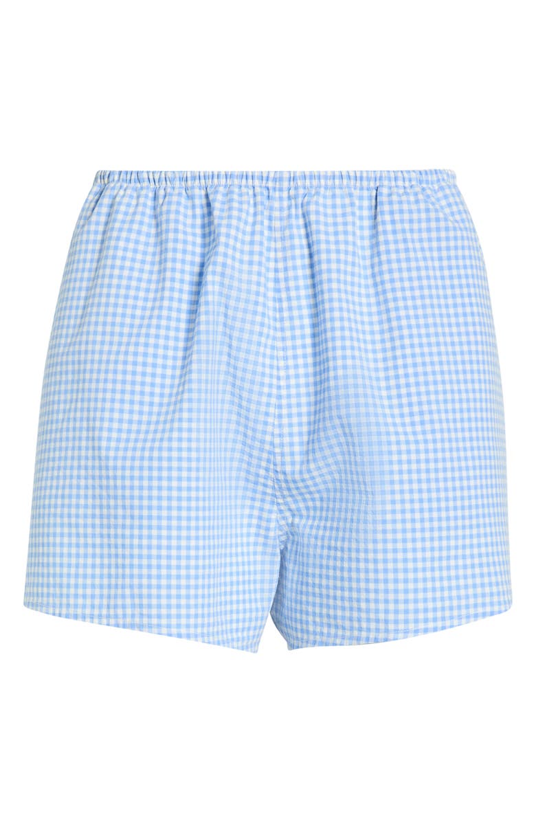 Lunya Gingham Cotton Sleep Shorts, Alternate, color, 