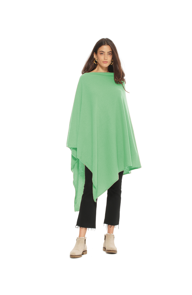 Monticelli Cashmere Pure Cashmere Long Poncho, Alternate, color, Kiwi