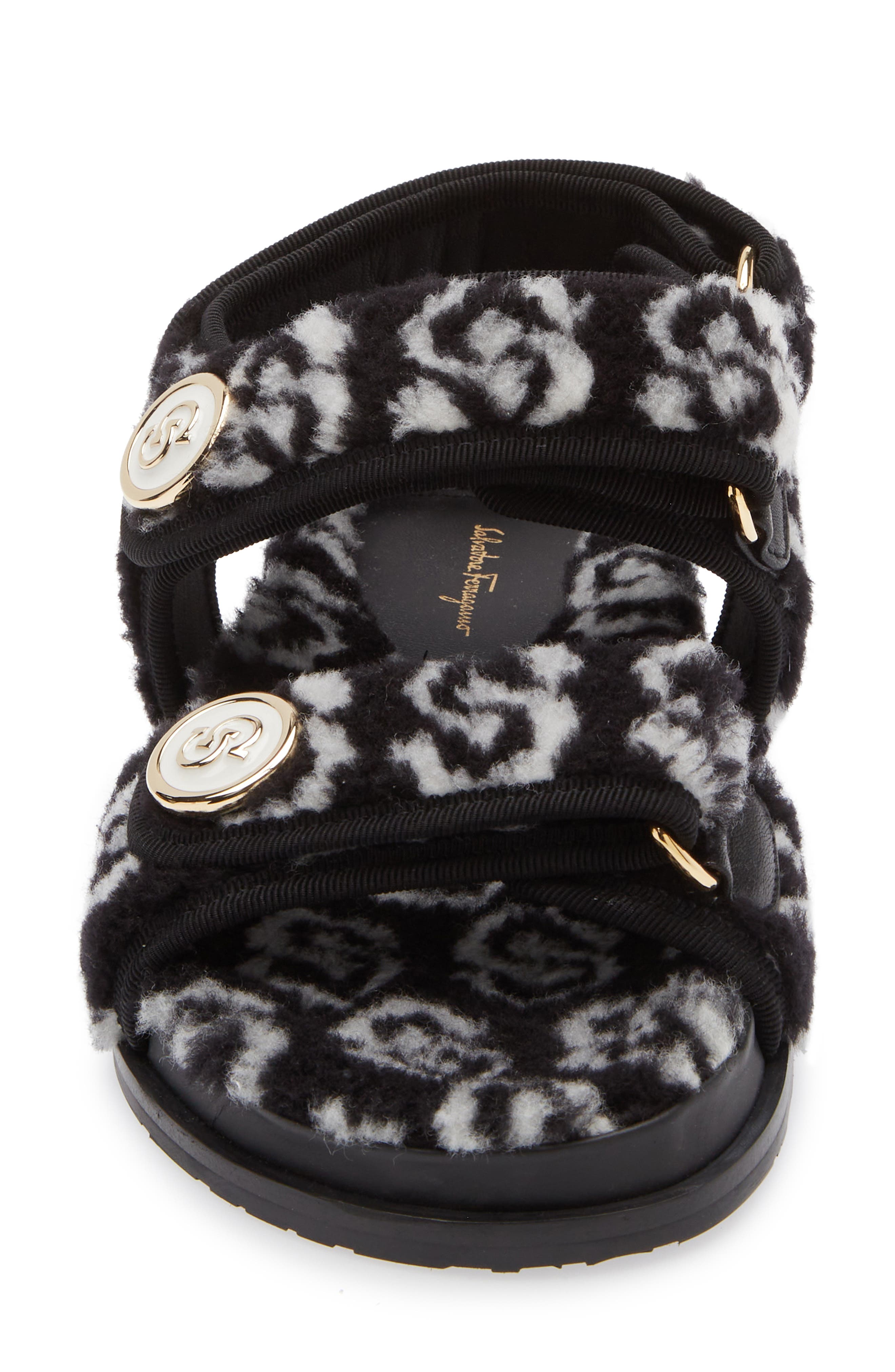 FERRAGAMO Keita J Gal Genuine Shearling Sandal, Alternate, color, 