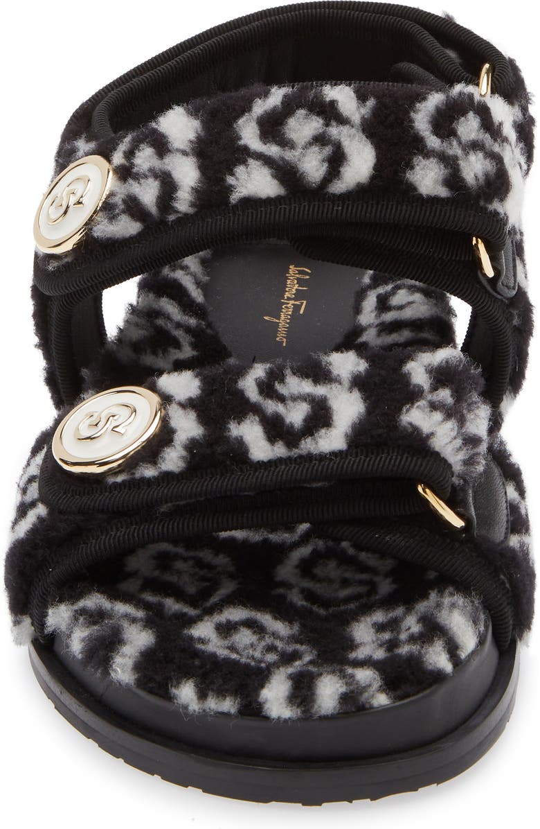 FERRAGAMO Keita J Gal Genuine Shearling Sandal, Alternate, color,