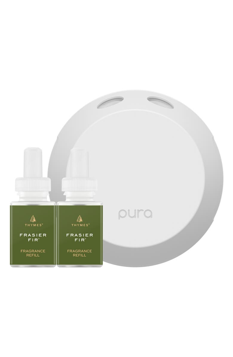 PURA x Thymes Frasier Fir Pura 4 Smart Fragrance Diffuser & Refill Set, Main, color,