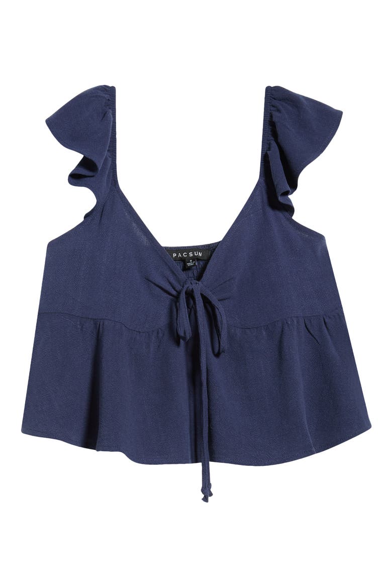 Keyhole Babydoll Tank, Alternate, color, NAVY