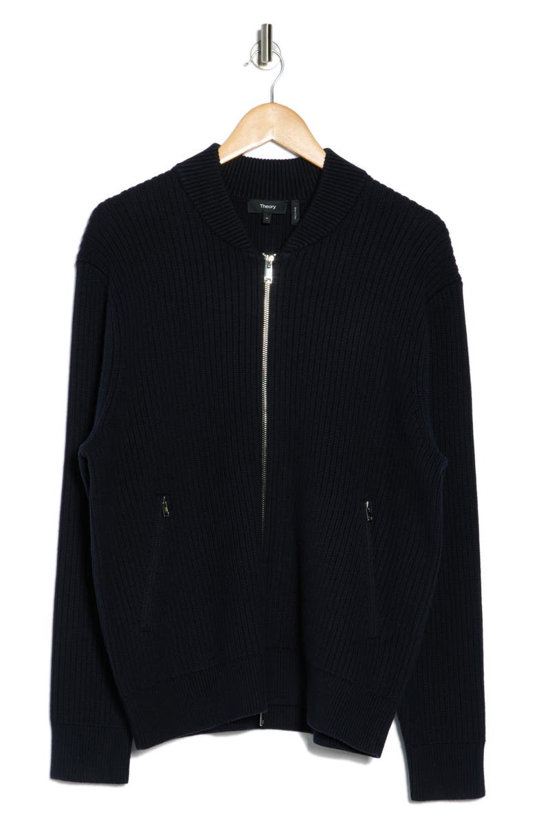 Theory Ryka Cashton Zip-Up Knit Jacket, Alternate, color, Baltic