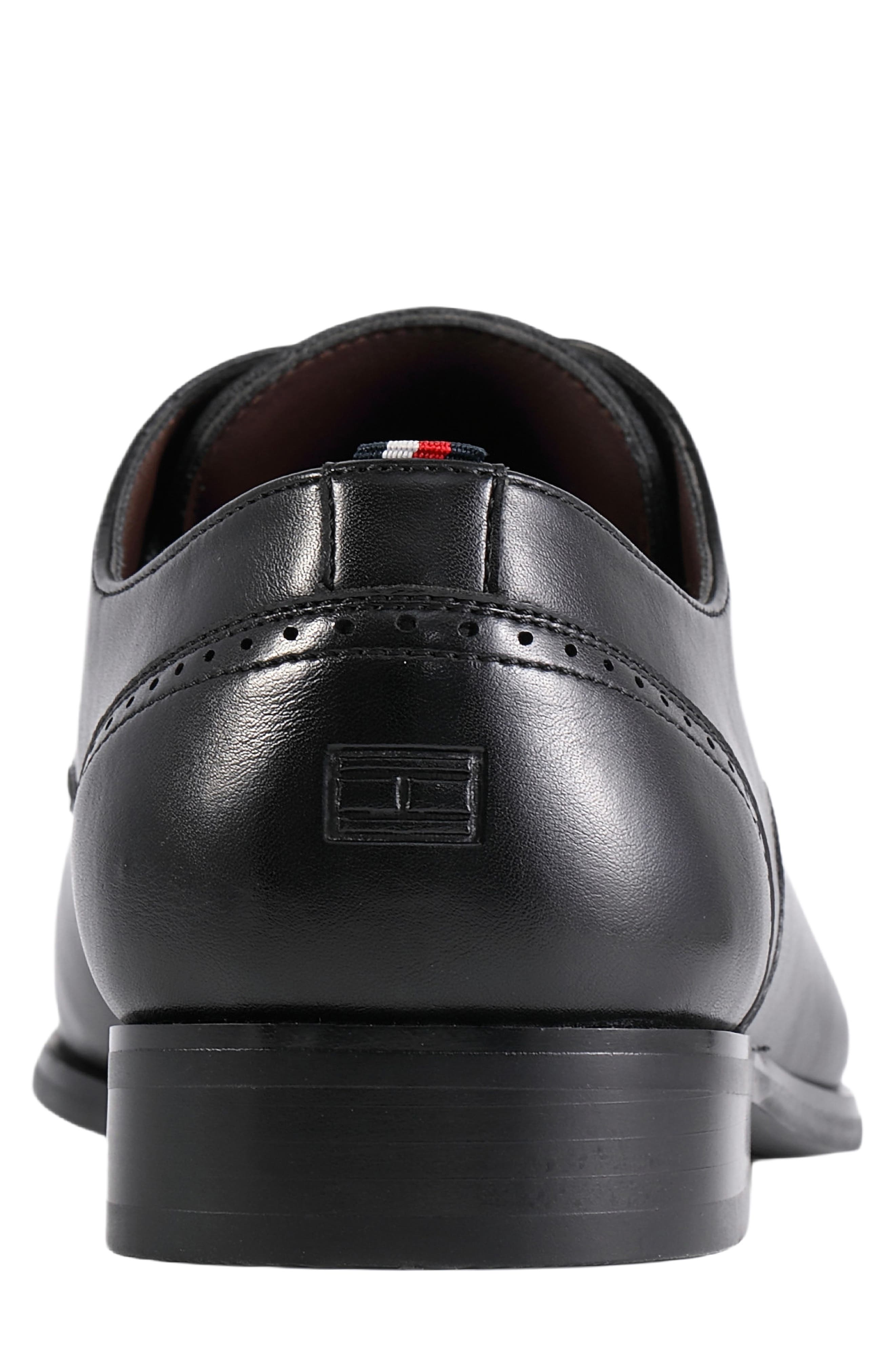 Solven Faux Leather Cap Toe Oxford, Alternate, color, BLACK