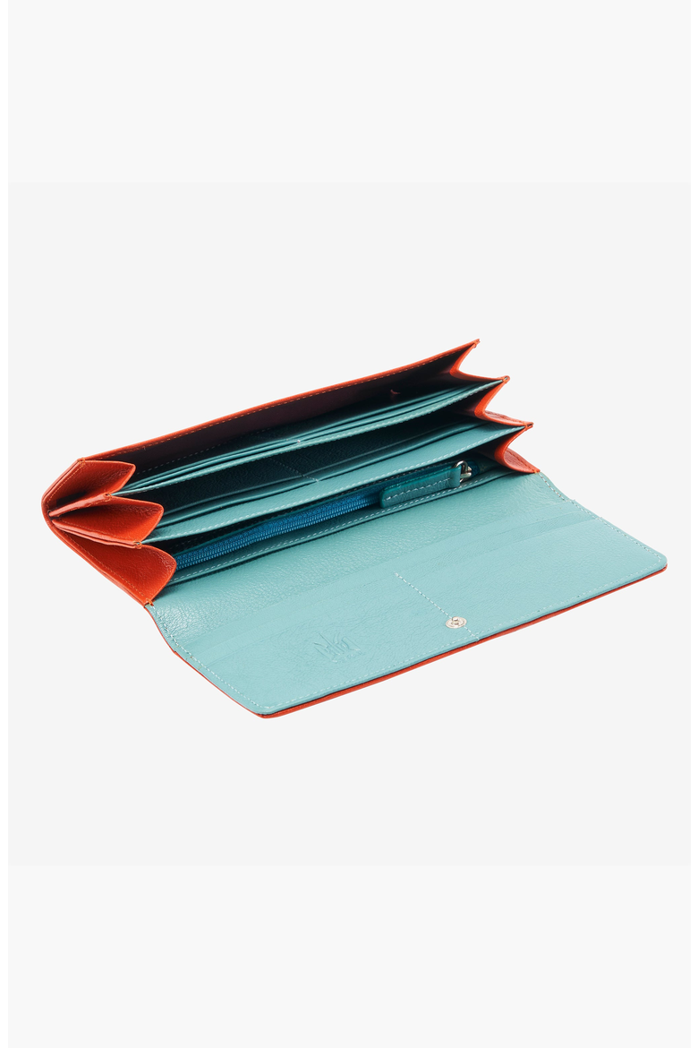 Siam Accordion Wallet, Alternate, color, Orange / Sky