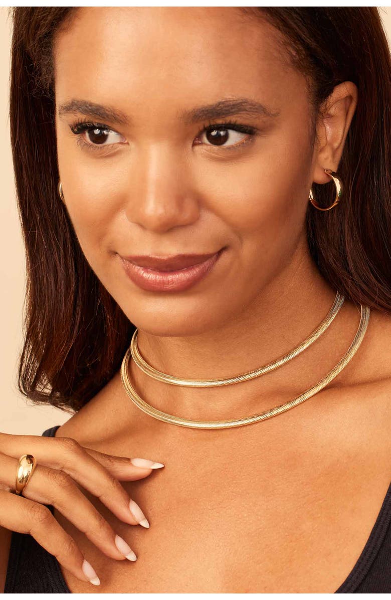 Oradina 18K Gold Mesh Glamour Necklace, Alternate, color, 