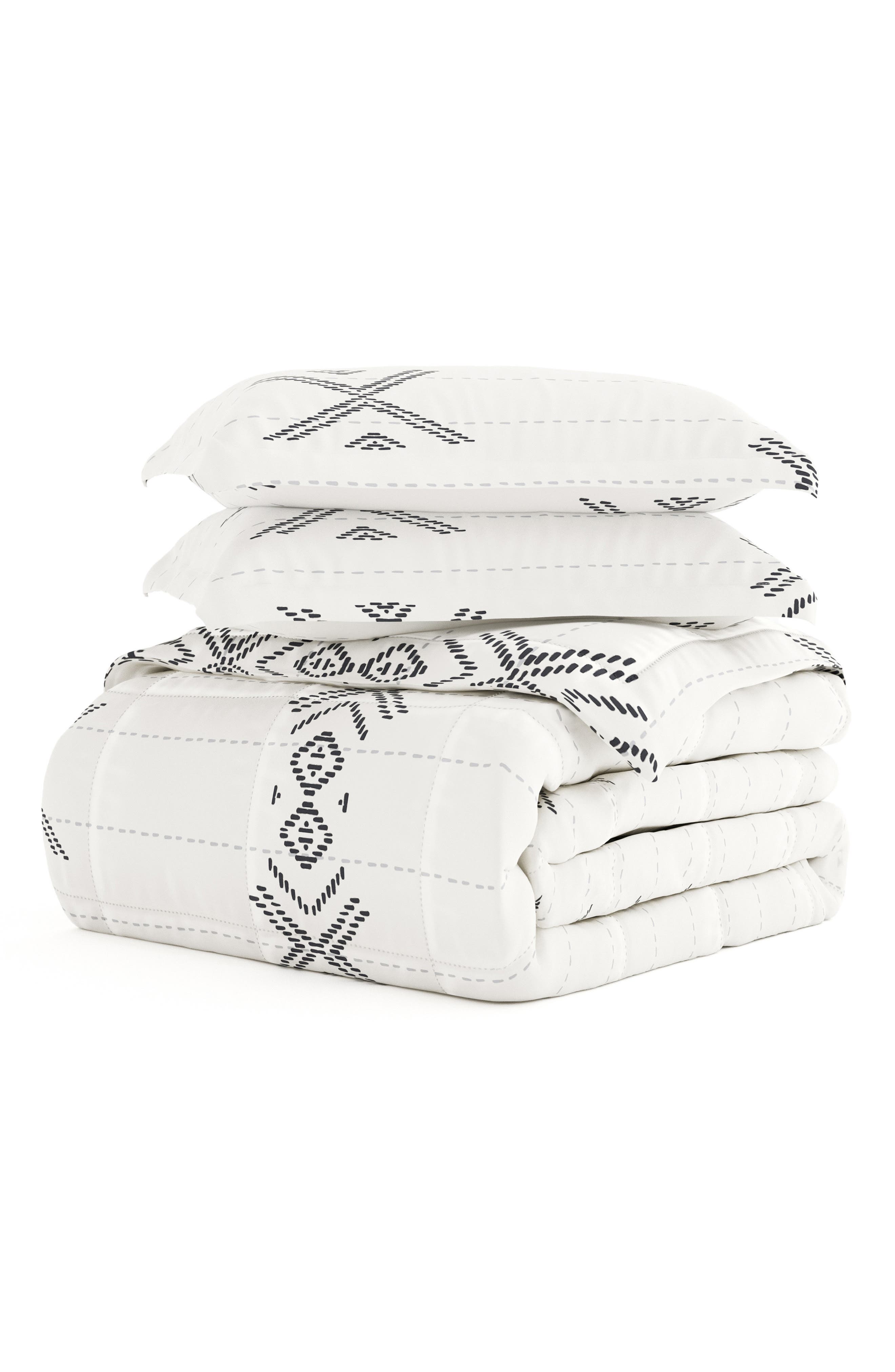 HOMESPUN Premium Down Alternative Urban Stitch Patterned Comforter Set