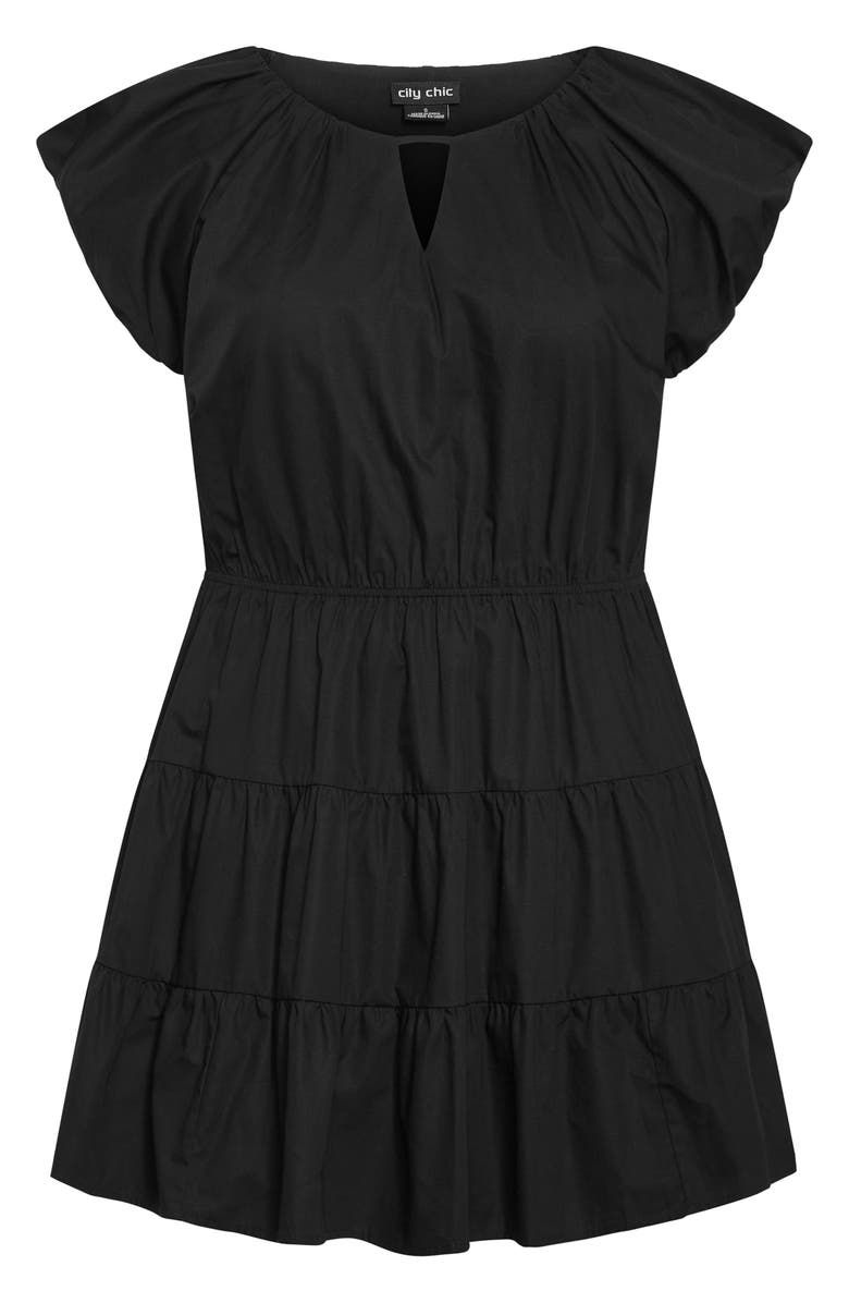 City Chic Alina Fit & Flare Minidress, Alternate, color, Black
