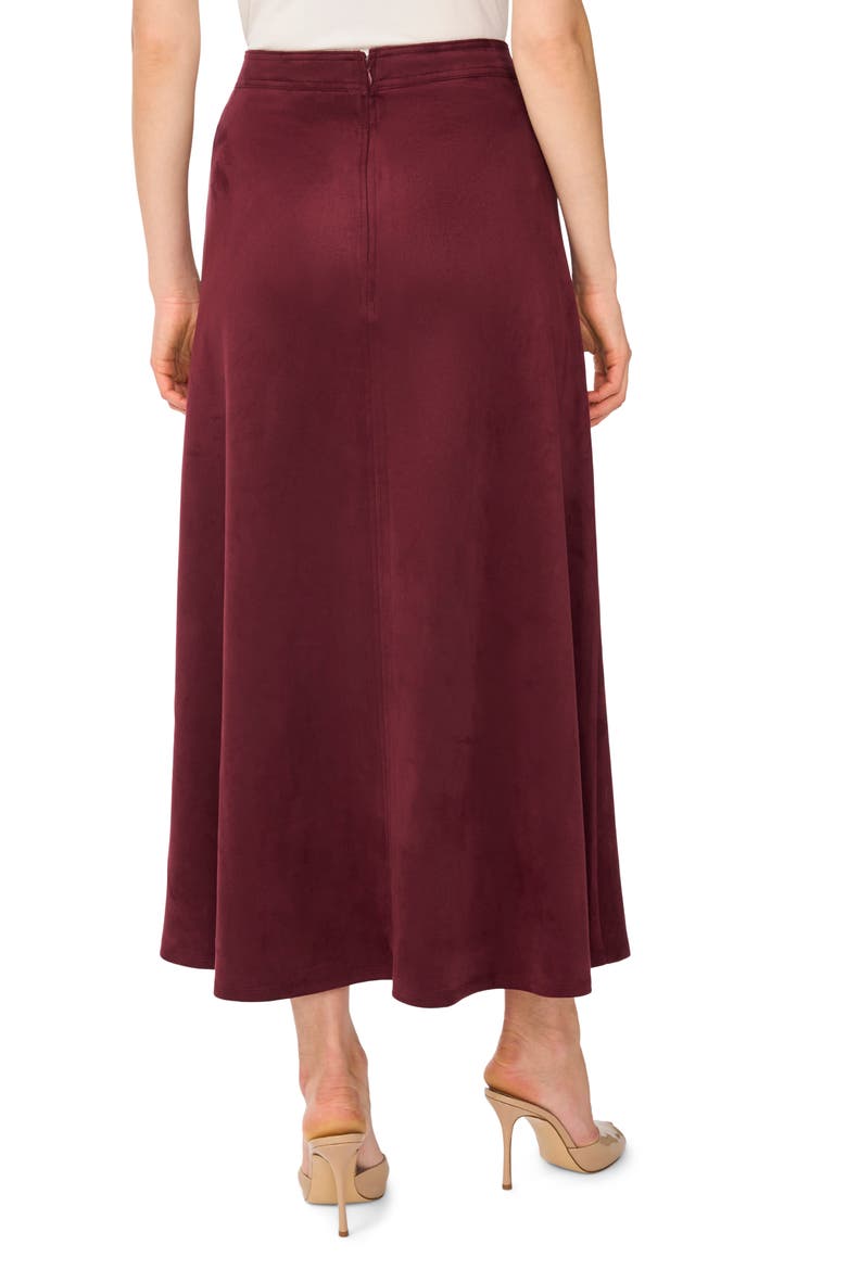 Faux Suede A-Line Skirt, Alternate, color, CRISP MERLOT