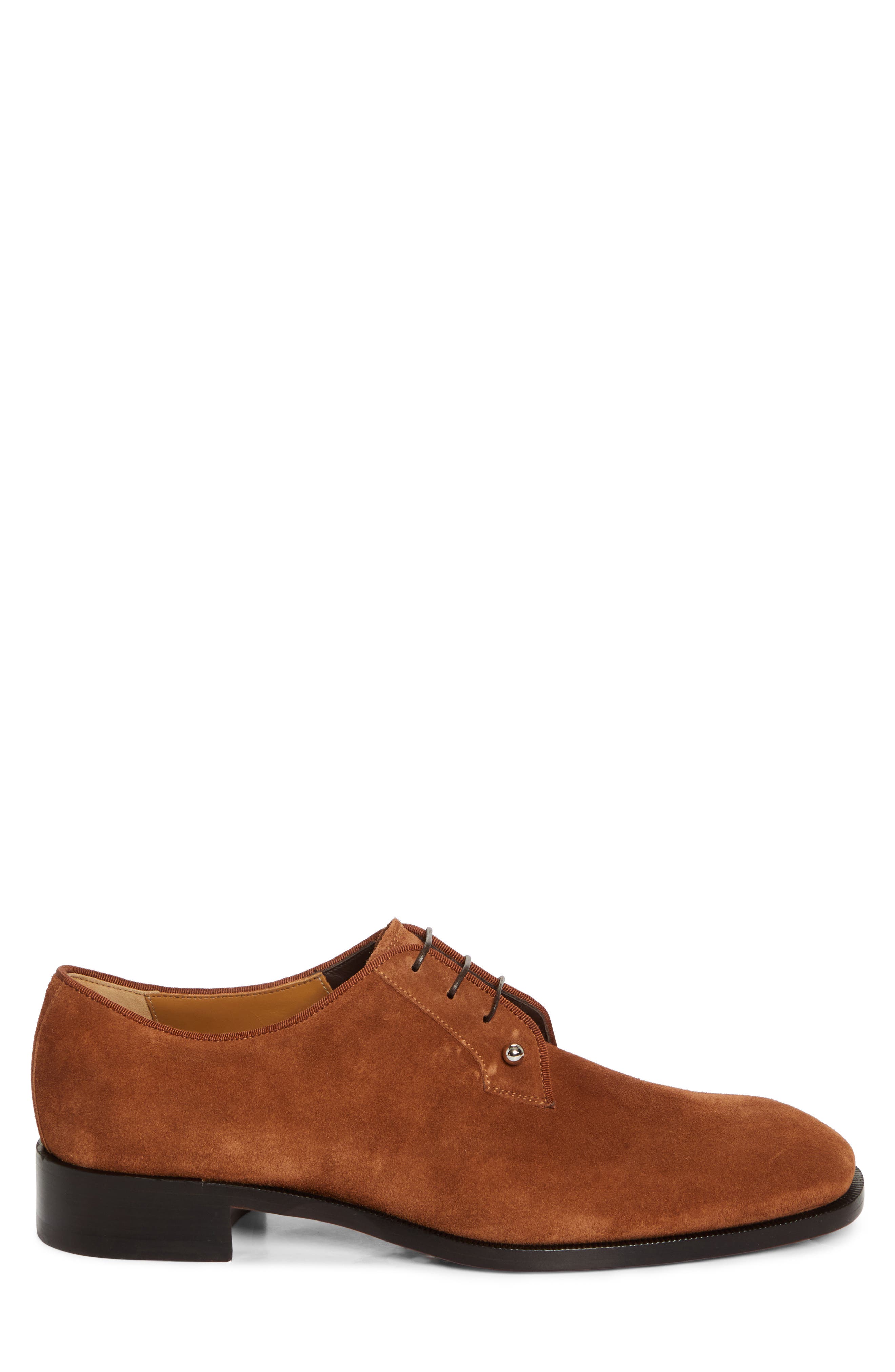 Christian Louboutin Chambeliss Suede Derby, Alternate, color, Cuir