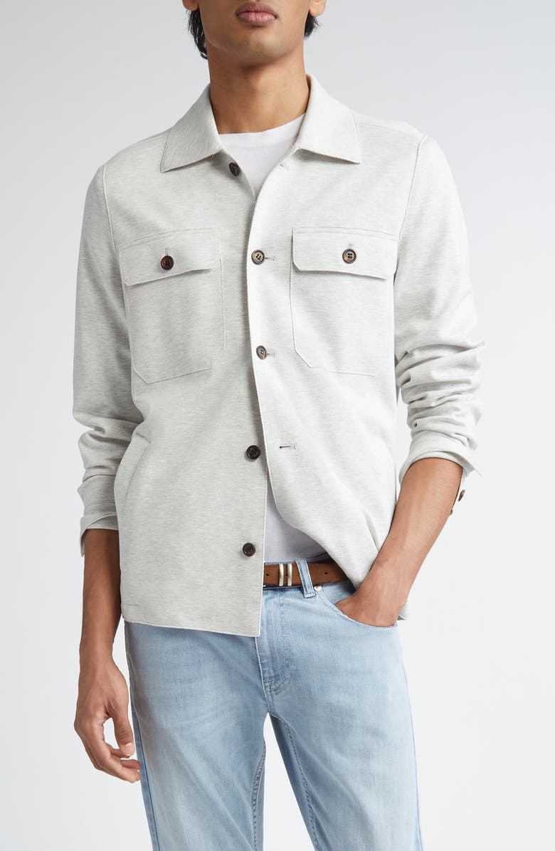 Eleventy Herringbone Overshirt, Main, color,