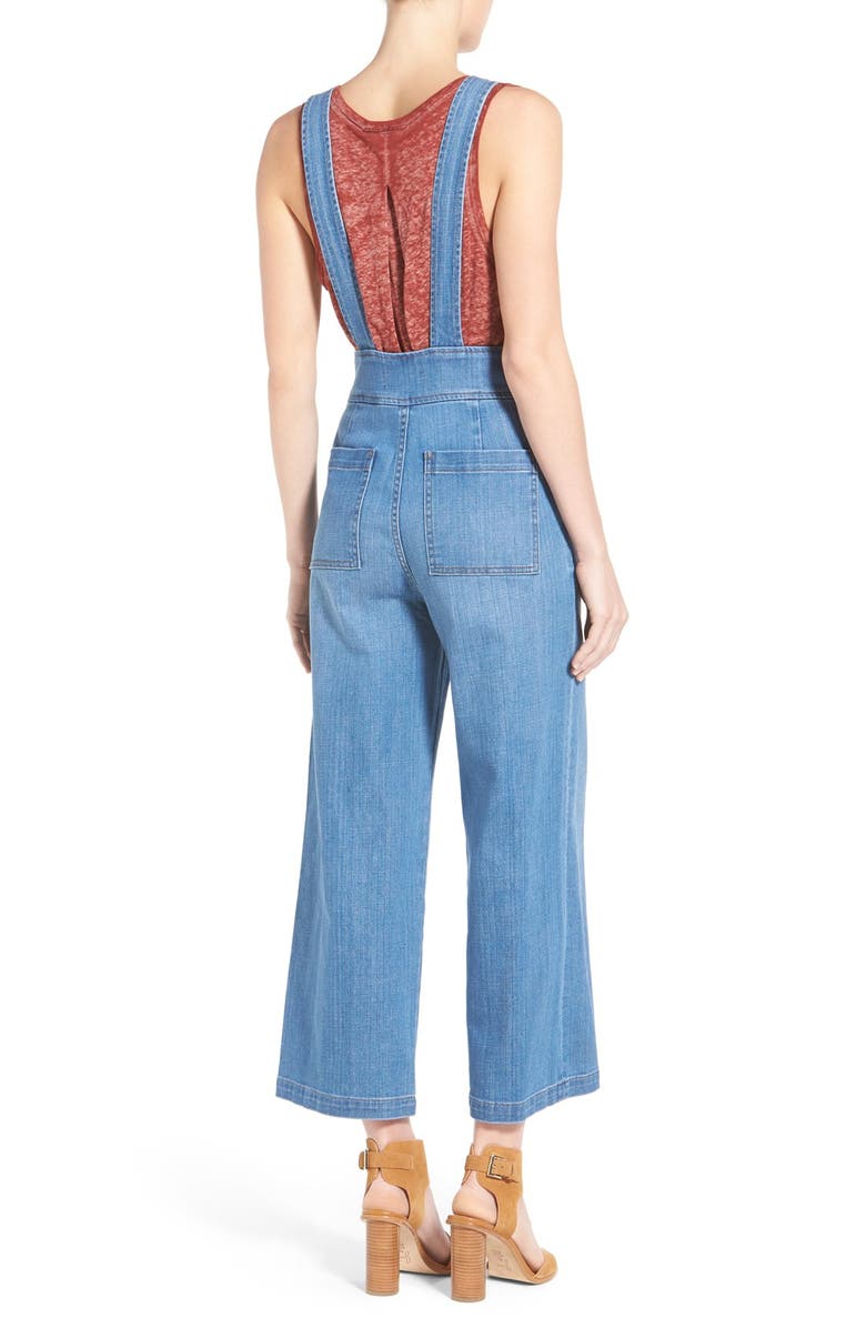 Madewell Denim Culotte Overalls, Alternate, color, 