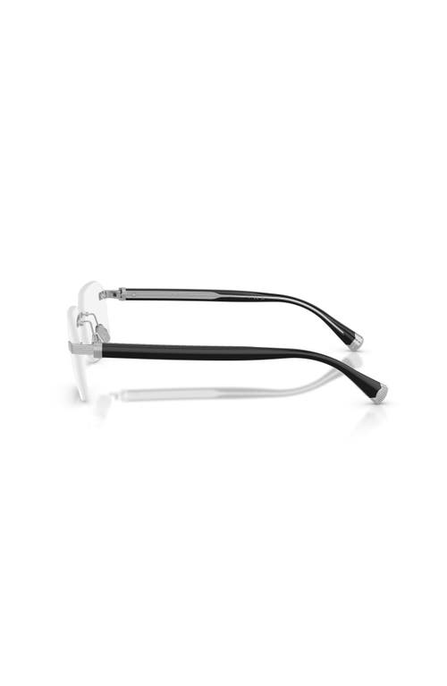Brunello Cucinelli 57mm Rectangle Optical Glasses In Metallic