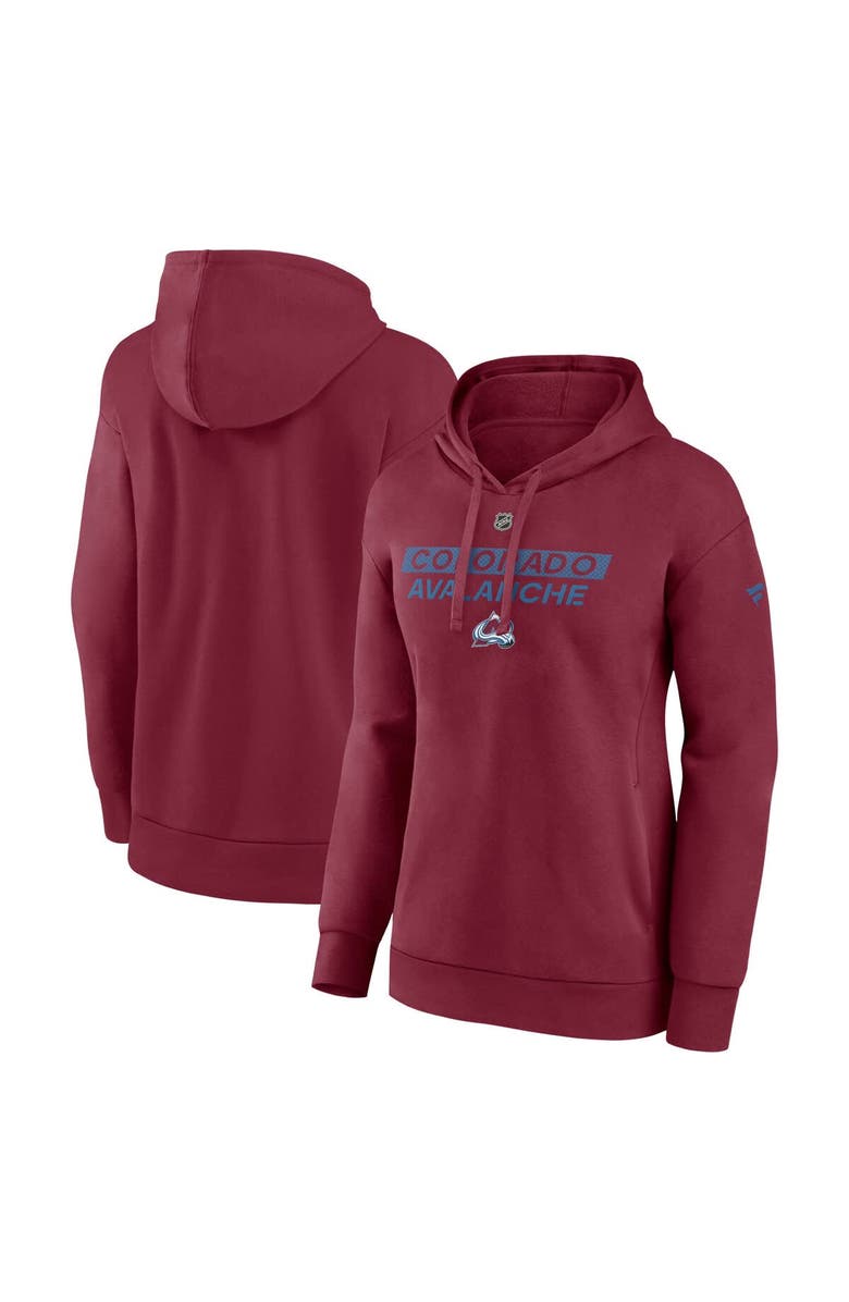 FANATICS Women's Fanatics Burgundy Colorado Avalanche Authentic Pro Core Primary Fleece Pullover Hoodie, Main, color,