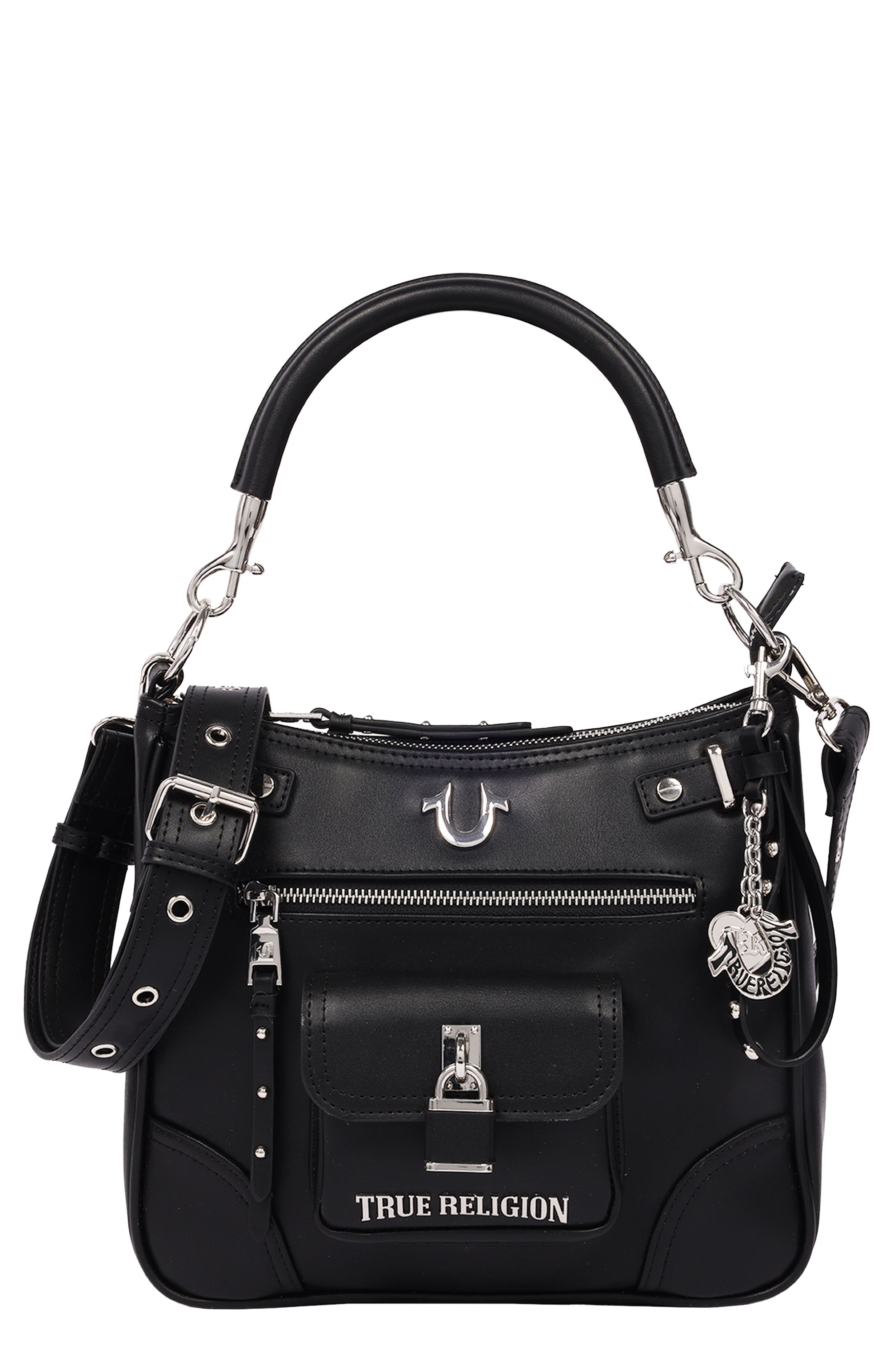 Moto Faux Leather Hobo