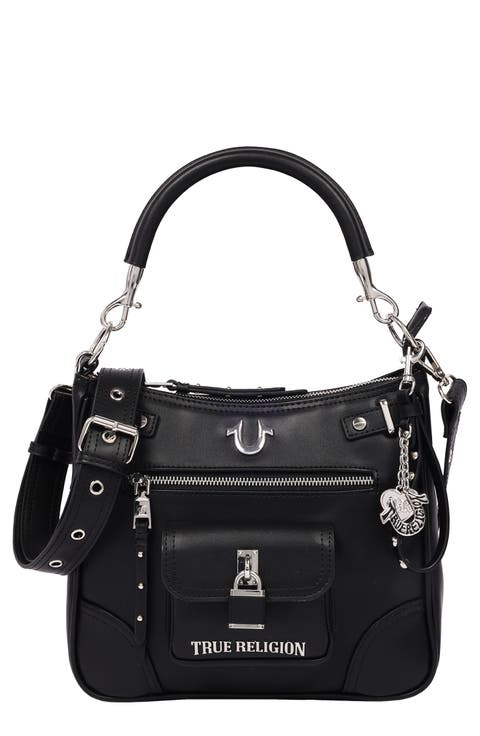 Moto Faux Leather Hobo