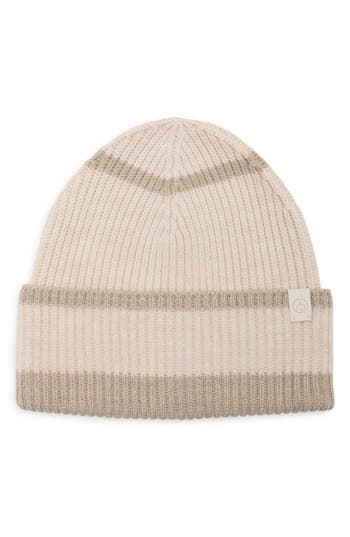 Rag & Bone Blake Stripe Wool Blend Beanie In Brown
