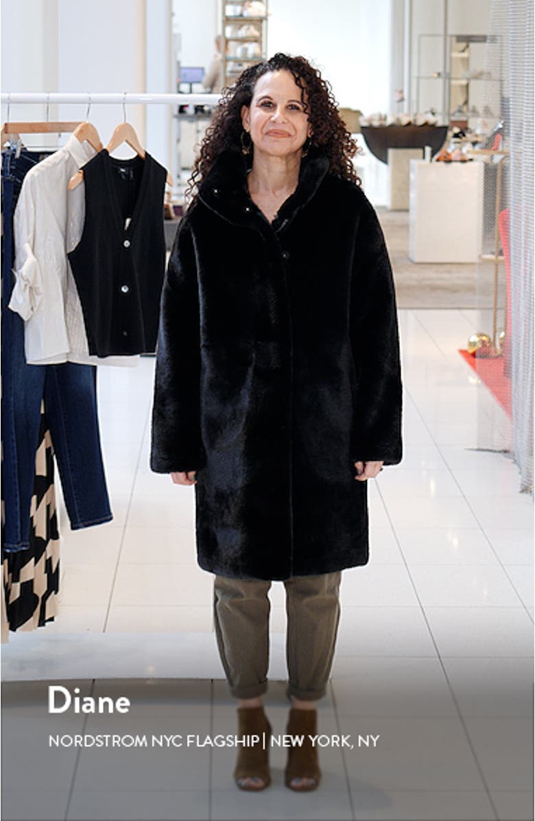 Blair Mid Length Recycled Polyester Pluche<sup>™</sup> Faux Fur Coat, sales video thumbnail