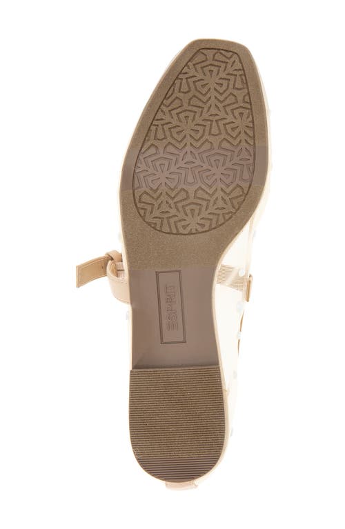 Esprit Nicola Faux Pearl Mesh Mary Jane Flat In Beige