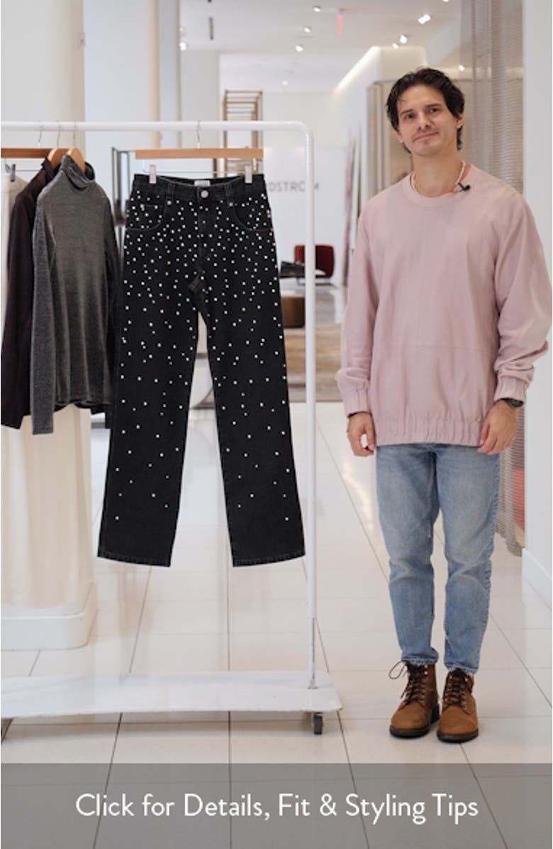 Brinsa Stud Straight Leg Jeans, sales video thumbnail