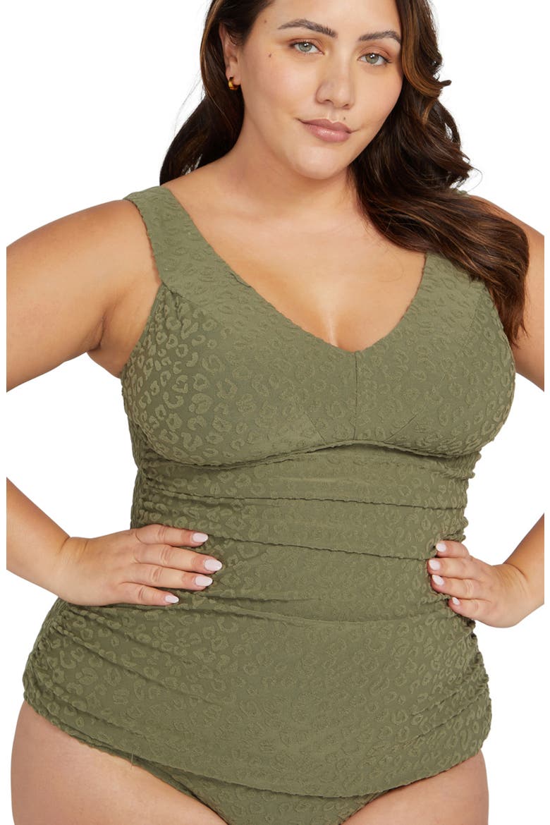 Magritte Tankini Top, Alternate, color, KHAKI